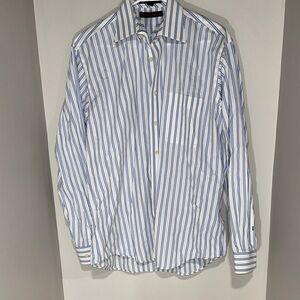 Tommy Hilfiger Blue and White Striped Shirt. Size M.